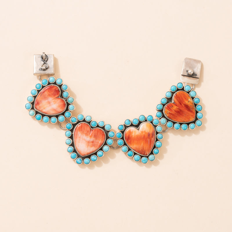 Turquoise Surround Jasper Heart Bracelet