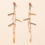 Abalone and Mother of Pearl Long Earrings