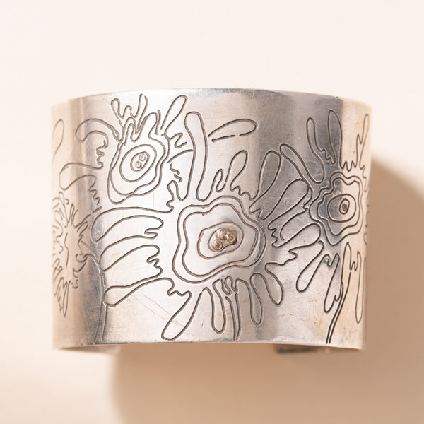 Sunflowers and Bees Cuff Bracelet