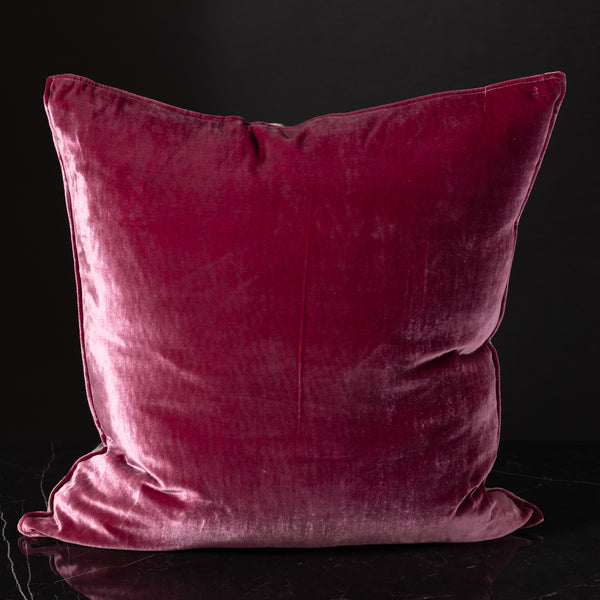 Eco Leaf Print with Mauve Velvet Pillow