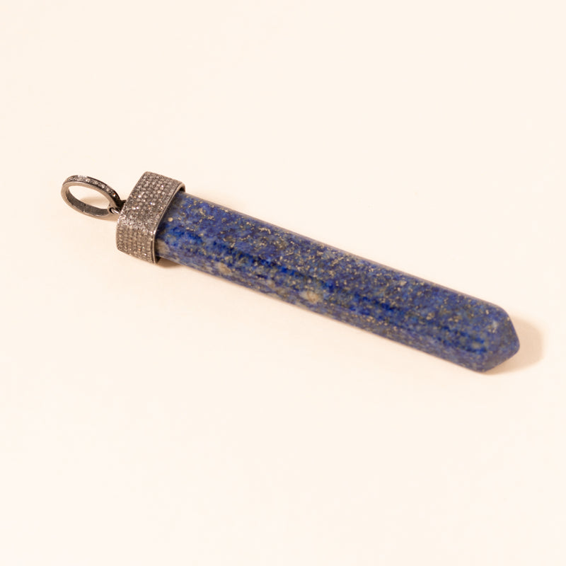 long pointed lapis pendant 