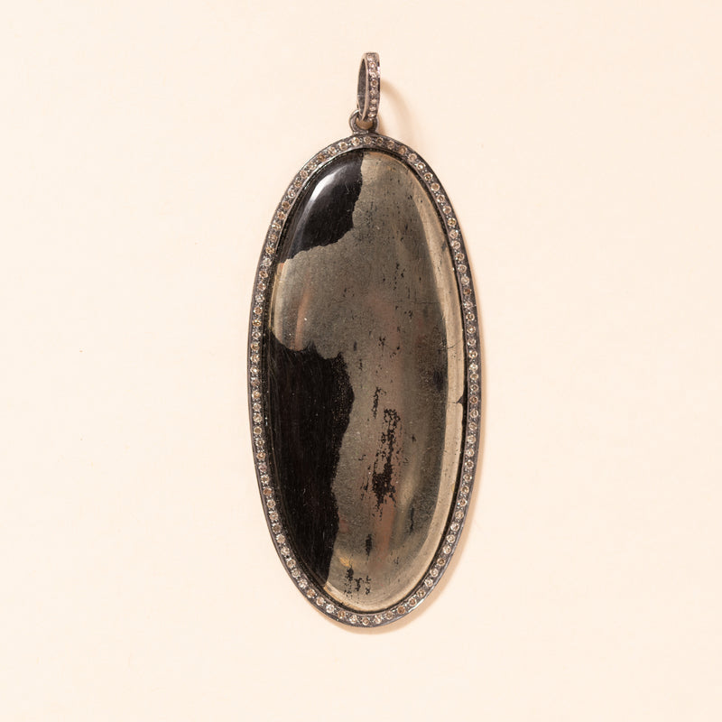 apache goldstone rose cut diamond and silver pendant 