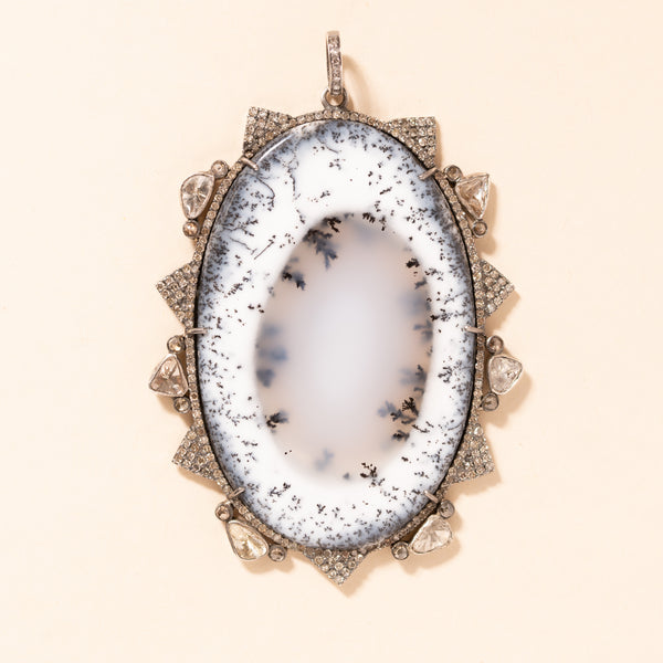 oval natural agate slice pendant 