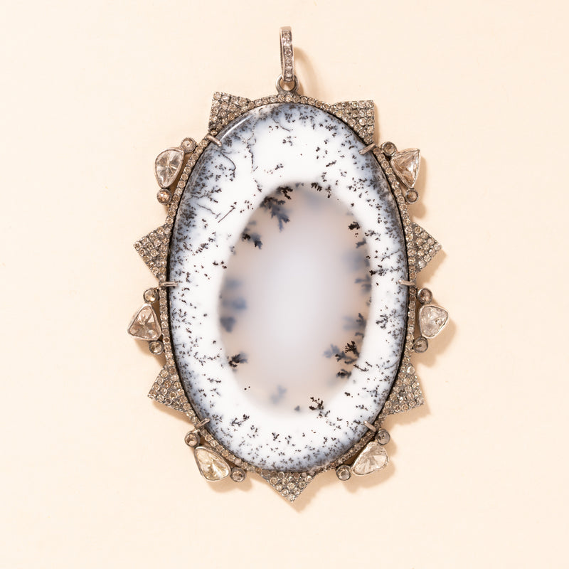 oval natural agate slice pendant 