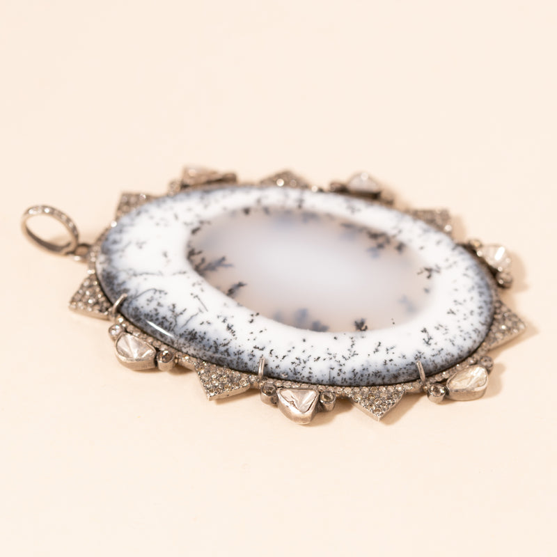 oval natural agate slice pendant 