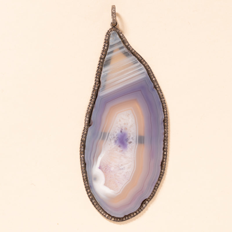 purple agate slice pendant 