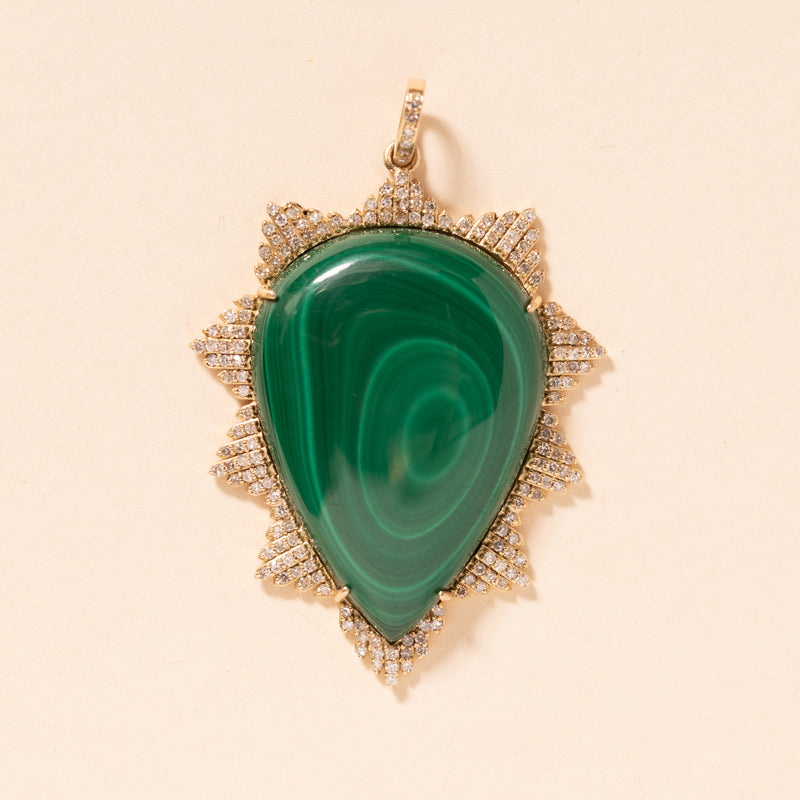 malachite gold burst pendant 