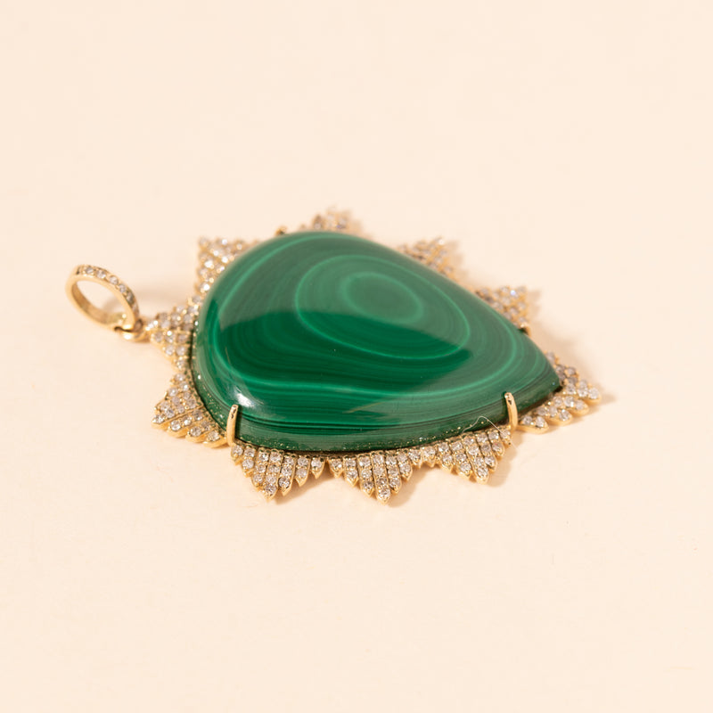 malachite gold burst pendant 