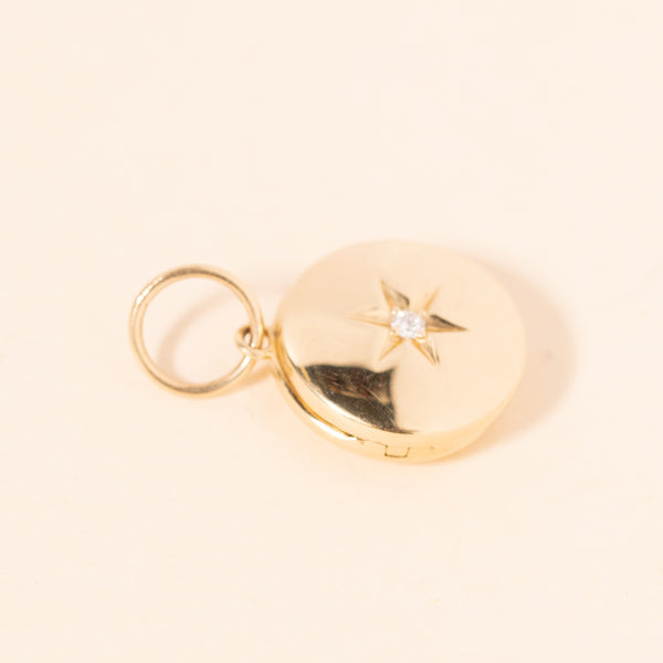 diamond star gold locket pendant 