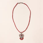 Corazon coral palito Oaxacan silver necklace