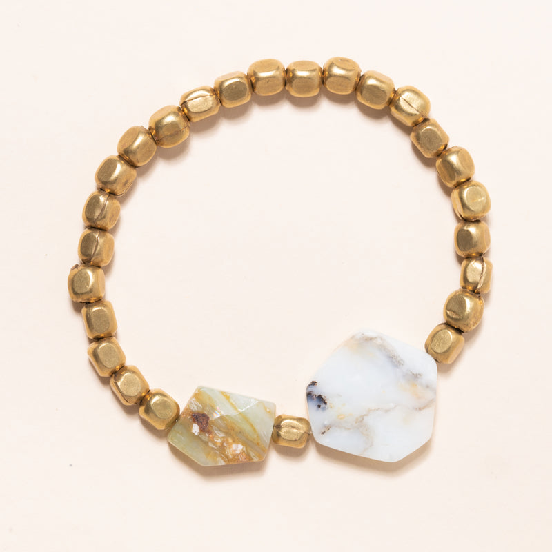 Brass and Amazonite Bloom Bracelet