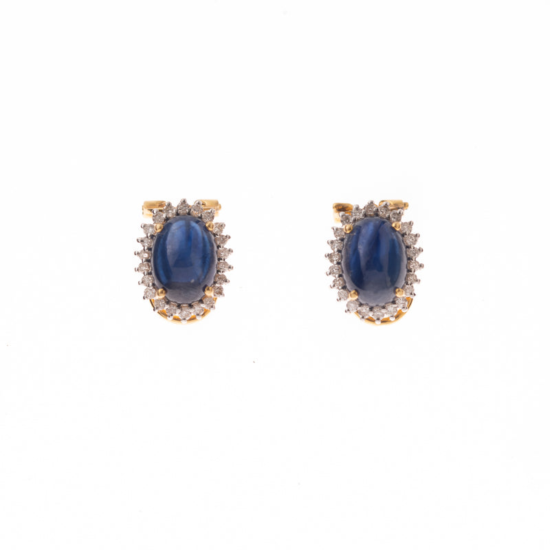 sapphire diamond and gold stud earrings 
