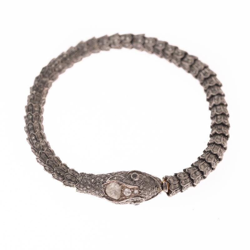 polki diamond snake head bracelet 