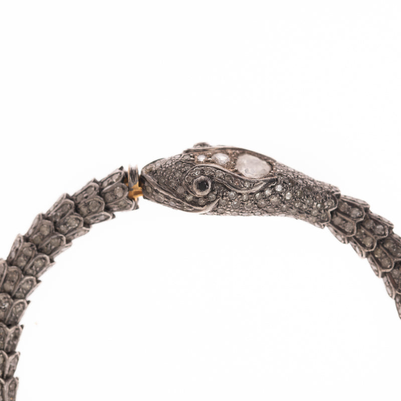 polki diamond snake head bracelet 