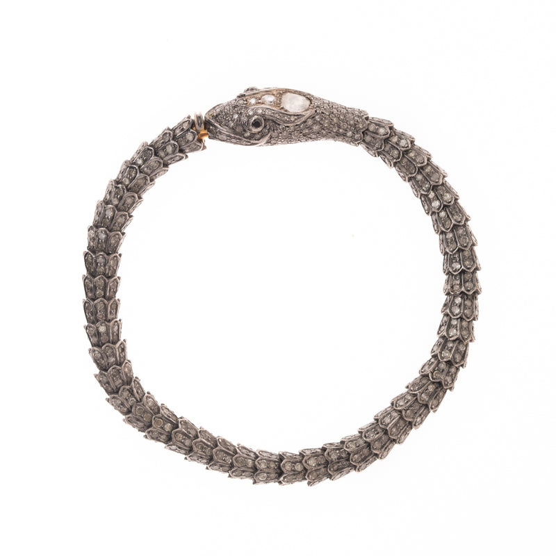 polki diamond snake head bracelet 