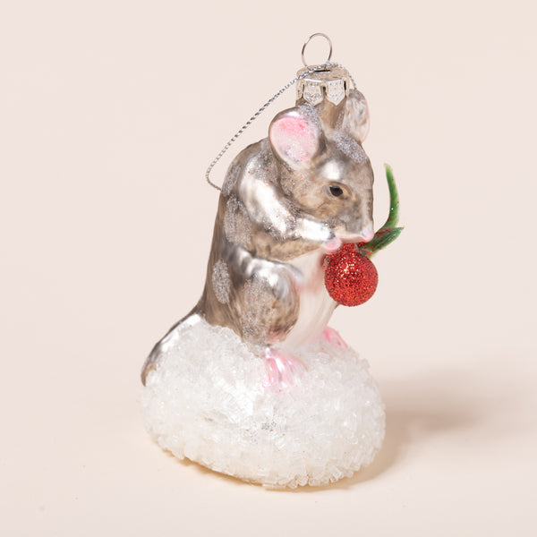 Mouse w/ Berry Ornament