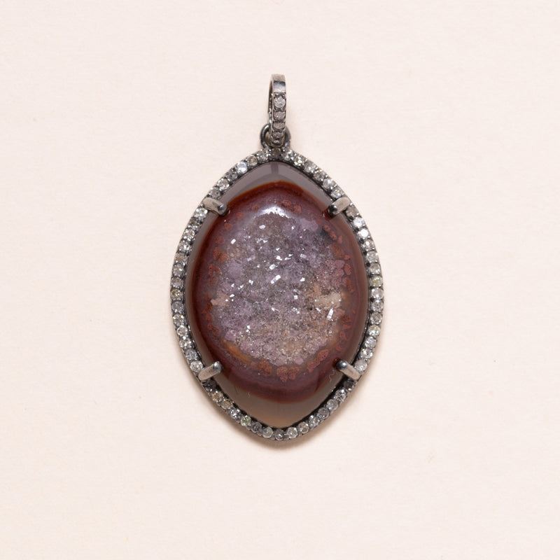 druzy oval pendant 