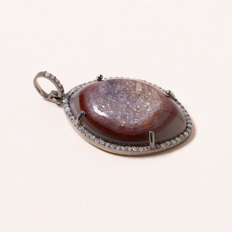 druzy oval pendant 
