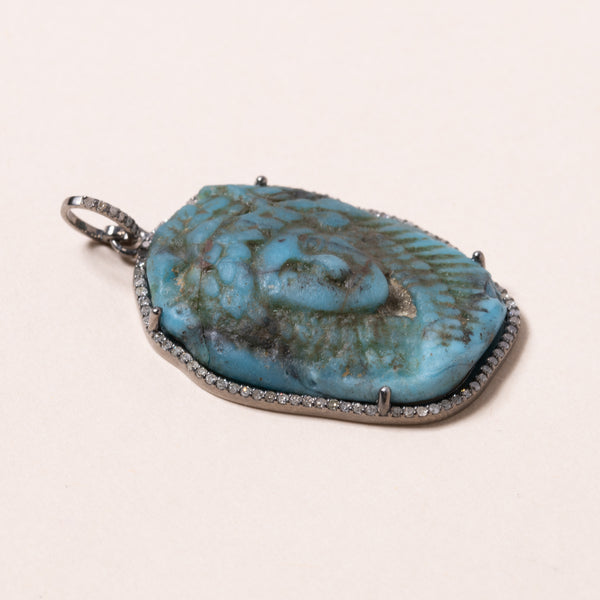 blue jasper turquoise face pendant 