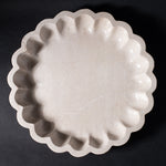 16 x 16 waved white marble plate 
