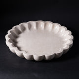 16 x 16 waved white marble plate 