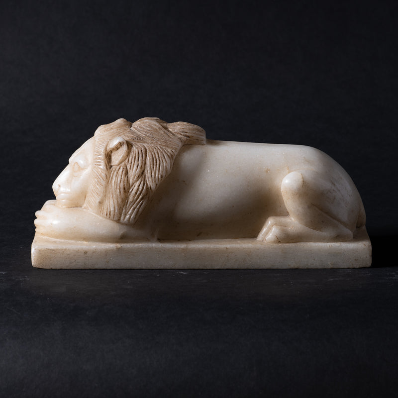Marble Pair of Sleeping Lions