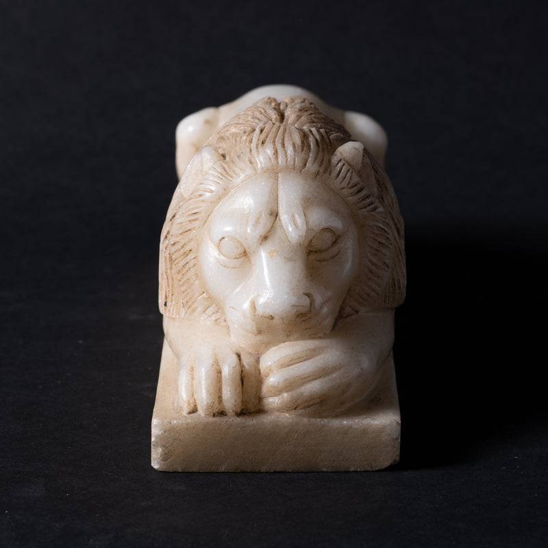 Marble Pair of Sleeping Lions