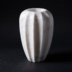 marble vase 9in white 