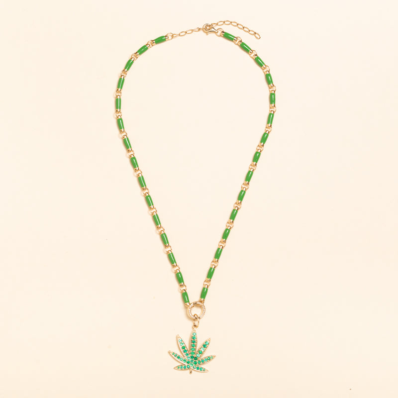 gold and emerald Colorado flower pendant 
