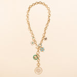 20" round hollow gold link adjustable necklace 