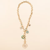 20" round hollow gold link adjustable necklace 