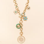 20" round hollow gold link adjustable necklace 