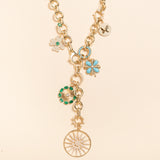20" round hollow gold link adjustable necklace 