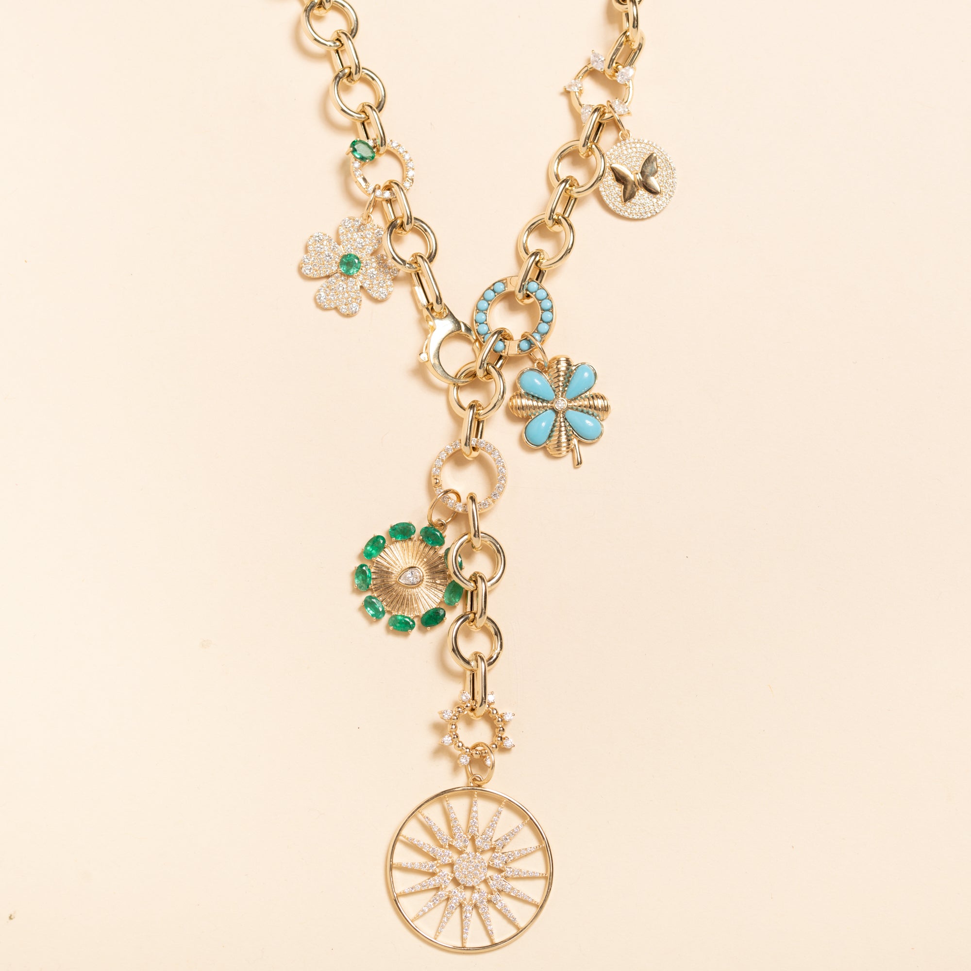 20" round hollow gold link adjustable necklace 
