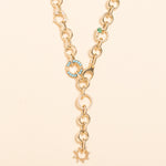 20" round hollow gold link adjustable necklace 
