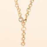 20" round hollow gold link adjustable necklace 