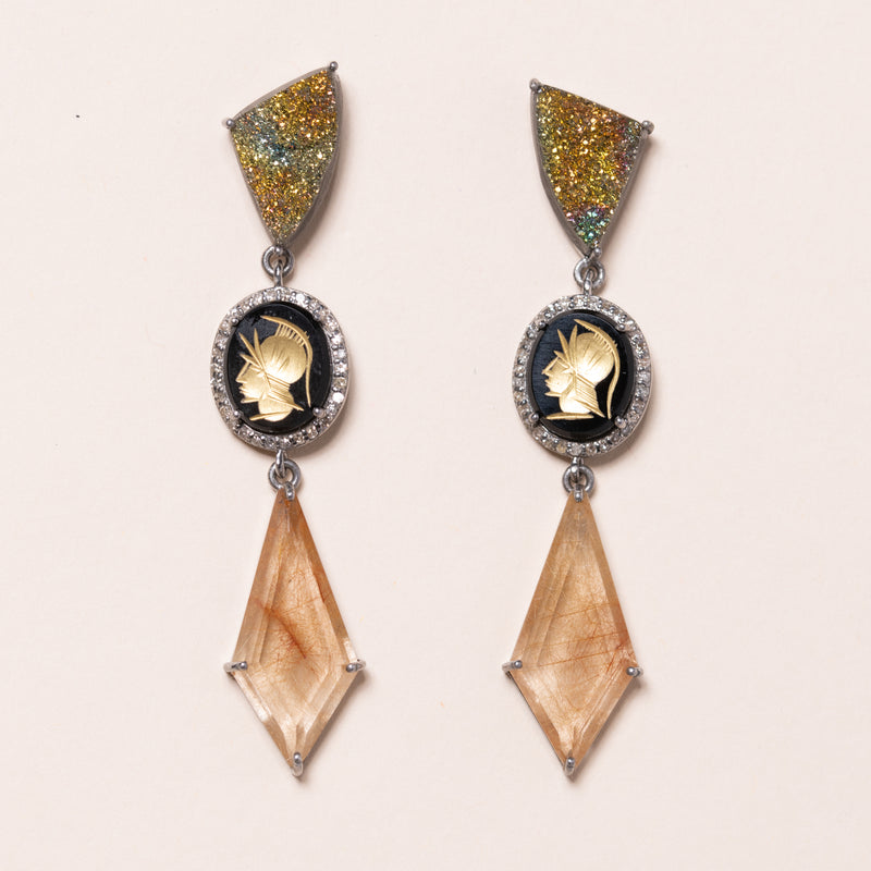 Russian Rainbow Pyrite Earrings