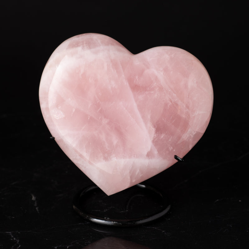 Grande Rose Quartz Heart on Stand