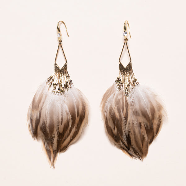 Fringe with Pheasant Feather Earrings