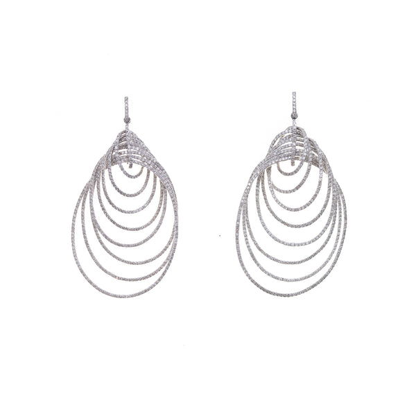 white gold and diamond loop earrings 