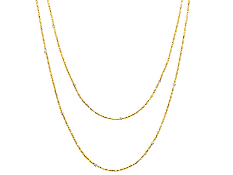 Vertigo Gold Single Strand Long Necklace