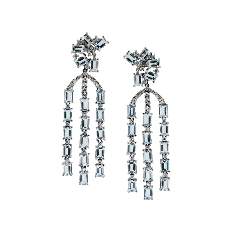 Art Deco aquamarine dangle earrings