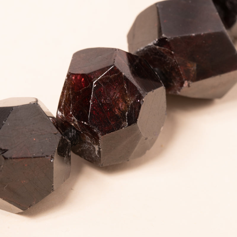 big garnet and mixed metal clasp necklace 
