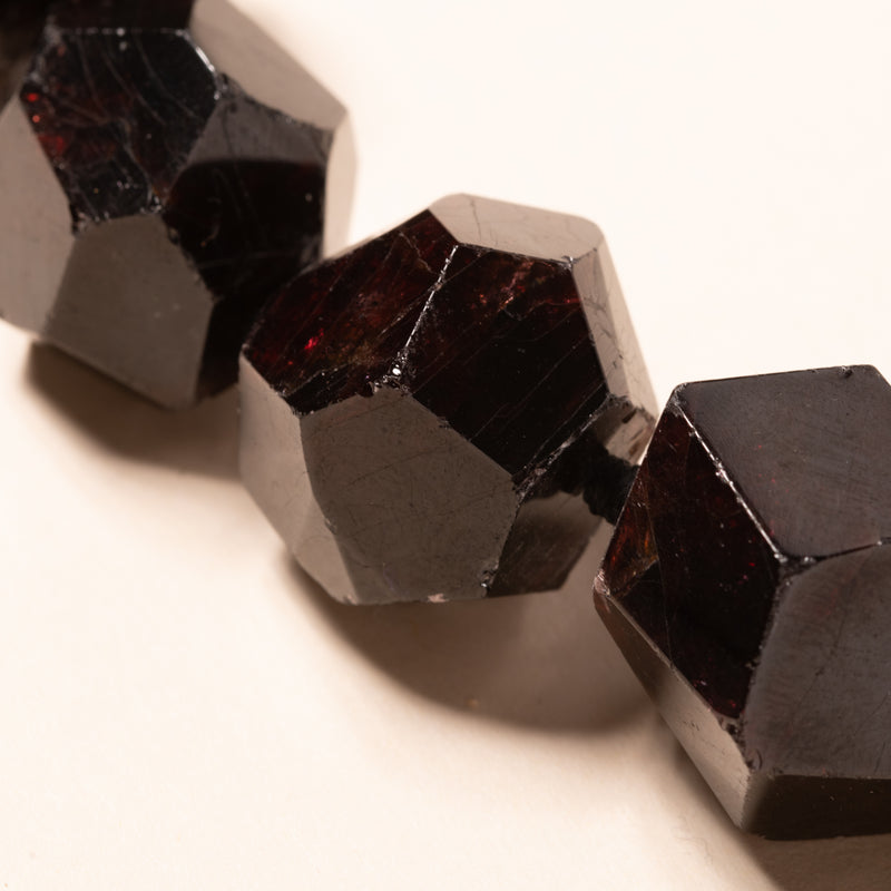 big garnet and mixed metal clasp necklace 