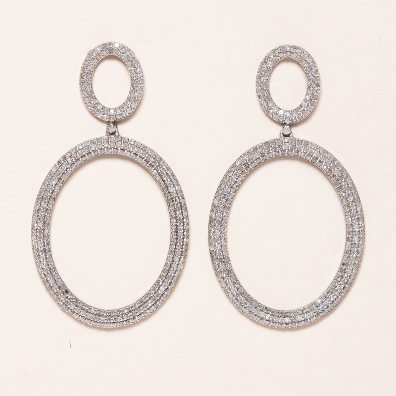 pave diamond circle earrings 