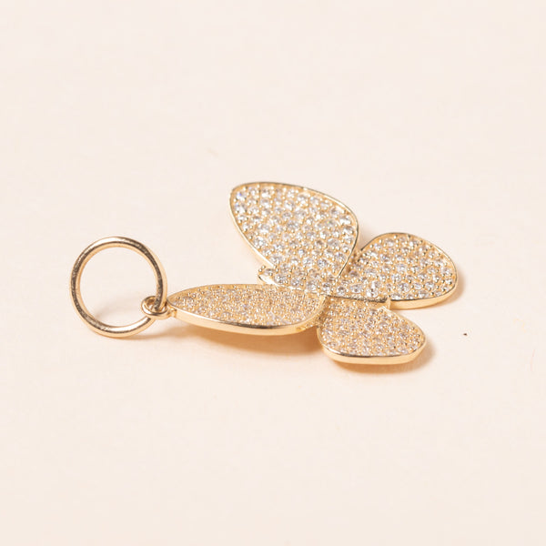small gold and diamond butterfly pendant 