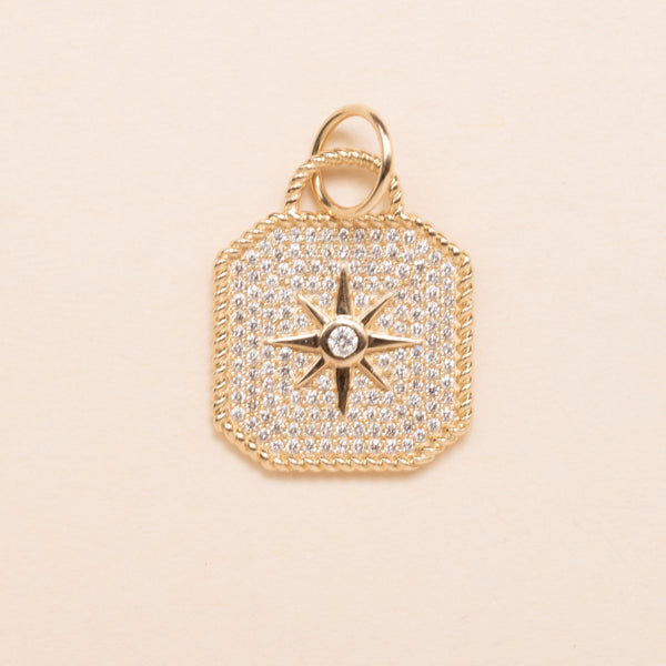 nautical compass gold and diamond pendant 