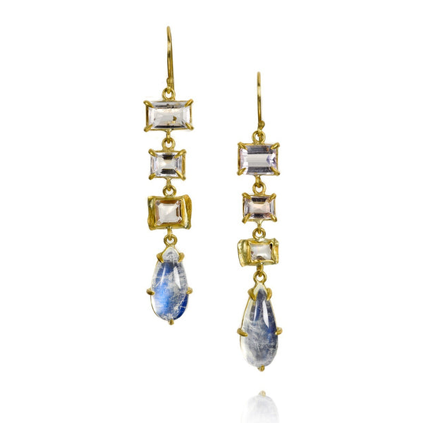 kunzite moonstone Margery hirschey drop earrings 