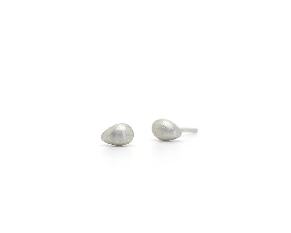 tiny egg studs bright silver Hannah blount 