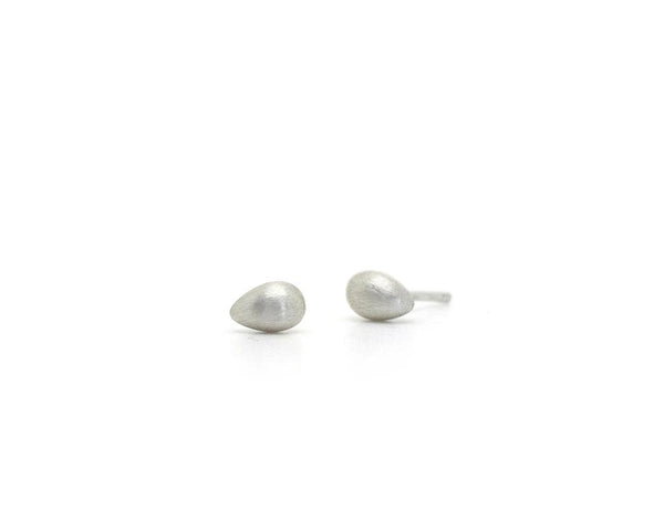 tiny egg studs bright silver Hannah blount 